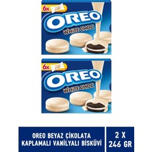 Oreo Beyaz Çikolata Kaplamalı Vanilyalı Bisküvi 246 gr - 2 Adet