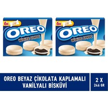 Oreo Beyaz Çikolata Kaplamalı Vanilyalı Bisküvi 246 gr - 2 Adet