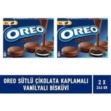 Oreo Sütlü Çikolata Kaplamalı Vanilyalı Bisküvi 246 gr - 2 Adet