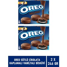 Oreo Sütlü Çikolata Kaplamalı Vanilyalı Bisküvi 246 gr - 2 Adet