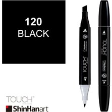 Shinhan Art Art Touch Twin Marker 120 Black İki Uçlu Kalem ile Sanatsal Çizim İçin