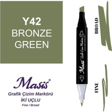 Masis Twin Çift Uçlu Marker Kalemi 42 Bronze Green