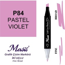 Masis Twin Çift Uçlu Marker Kalemi 84 Pastel Violet