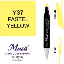 Masis Twin Çift Uçlu Marker Kalemi 37 Pastel Yellow