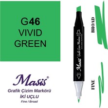 Masis Twin Çift Uçlu Marker Kalemi 46 Vivid Green