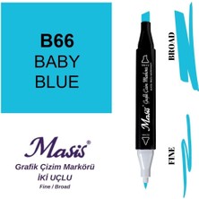 Masis Twin Çift Uçlu Marker Kalemi 66 Baby Blue