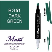 Masis Twin Çift Uçlu Marker Kalemi 51 Dark Green