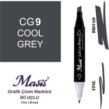 Masis Twin Çift Uçlu Marker Kalemi Gg9 Green Grey