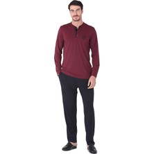 D'S Damat Erkek Bordo Eşofman Pijama 5'li Takım 234003