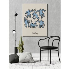 Pegziz Modern Sanatsal Tablo Keith Haring Duvar Dekorasyonu Kanvas Tablo Salon Dekorasyonu