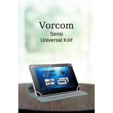 Fuchsia Vorcom Tablet Serisi Uyumlu Universal 10.1 Inç Pu Deri Standlı Tablet Kılıfı Ultra﻿pad-Quartzpro-S Tab7-Quartzlıte