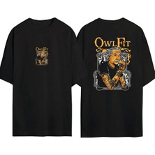 Youwinner Unisex Albert Enistein Tasarım Baskılı Pamuk Sıyah Oversize T-Shirt