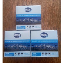 Hops Gözlük ve Ekran Temizleme Mendili 40 Lı x 3 Kutu
