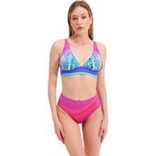 Zeki Desenli Yüksek Bel Bikini