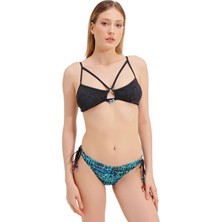 Zeki Desenli Cam Boncuk Detaylı Bikini