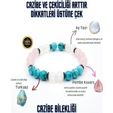 NehirTaş Sertifikalı   Cazibe Doğal Taş Tılsım Bilekliği  Aytaşı Pembe Kuvar Turkuaz