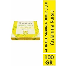 Lasaroz Altın Otu Sabunu Yaşlanma Karşıtı Ölmez Çiçek Sabunu Yenileyici Leke Karşıtı Sabun 100 gr + Lasaroz Güzellik Sabunu Besleyici ve Nemlendirici Etkili 100 gr