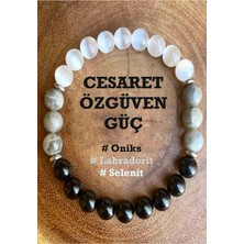 NehirTaş Doğaltaş  - Cesaret - Özgüven - Güç - Mutluluk - Unisex ( Oniks - Labradorit - Selenit )