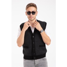 Mutlu City Yeni Model Erkek Orta Yaş ve Üzeri Triko Örgü Akrilik Kışlık Baba Düğmeli Yelek 2062