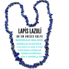Yıldız Doğal Taş Sertifikalı Lapis Lazuli 80 cm Natural Kesim Doğal Taş Kolye