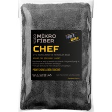 FiberWash Chef Mikrofiber Kalın Süper Emici Araç Temizlik Kurulama ve Cila Bezi 40X40 cm 350 Gr/m2 – Gri