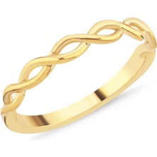 Altın Sepeti Gümüş Altın Kaplama Sarmal Yüzük