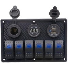 Bfy Switch Panel 6'lı +Usb+Plastik Çakmaklık+ Voltmetre