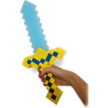 Elifeshop Minecraft LED Işıklı Yanıp Sönen Sesli Karakter Figür Oyuncak Silahları Golden Sword Altın Kılıç