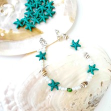 By Song Jewelry Deniz Yıldızlı ve Deniz Kabuklu Inci Halhal