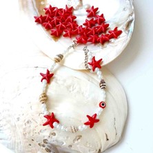 By Song Jewelry Deniz Yıldızlı ve Deniz Kabuklu Inci Halhal