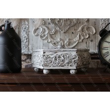 Neiwel Vintage Koezi Eskitme Beyaz Kapaklı Ahşap Kutu