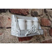 Neiwel Vintage Milano Eskitme Beyaz Ahşap Raf