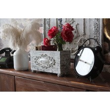 Neiwel Vintage Urme Eskitme Beyaz Ahşap Kutu