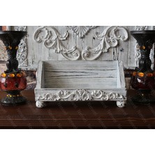 Neiwel Vintage Nova Eskitme Beyaz Ahşap Stand Raf