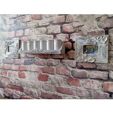 Neiwel Vintage Meira Eskitme Beyaz Ahşap Raf