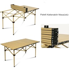 Reidan Büyük Boy Gold Katlanır Kamp Masası Piknik Seti Çanta Tipi Balkon Bahçe Mutfak Masası