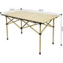 Reidan Büyük Boy Gold Katlanır Kamp Masası Piknik Seti Çanta Tipi Balkon Bahçe Mutfak Masası