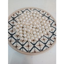 Emtory Home 25 Gram 8mm Beyaz Inci | Beyaz Deliklii Inci - +-82-88 Adet- Beyaz Inci - Lux Inci- Plastik Inci