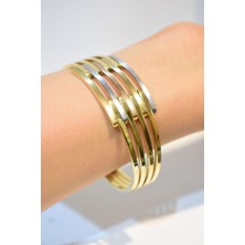 Yenigün Kuyumculuk 14 Ayar Altın Beş Sıra Kaburga Kelepçe