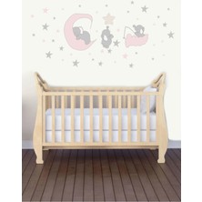 Kt Grup Uyuyan Pembe Fil Çocuk Odası 100 Parça Sticker Seti