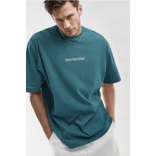 Teenage Millionaire Erkek Spectacular Petrol Yeşili Bisiklet Yaka Oversize Salas T-Shirt