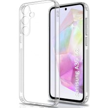 Case World Caseworld Samsung Galaxy A35 Kapak Kamera Korumalı Tıpalı Şeffaf Silikon Kılıf