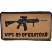 Seyhan Askeri Malzeme Mpt 55 Operatörü -Dikdörtgen  Deri Peç - Arma - 2 Wolf Leather Patch