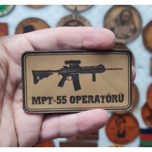 Seyhan Askeri Malzeme Mpt 55 Operatörü -Dikdörtgen  Deri Peç - Arma - 2 Wolf Leather Patch