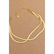 Keyifli Hayaller 2li Kombin Italyan Ezme Zincir 316L Çelik Halhal 20+4cm Kararmaz Solmaz