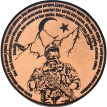 Seyhan Askeri Malzeme Komando Andı Korku Nedir Bilmeyiz  -Yuvarlak  Deri Peç - Arma - Leather Patch