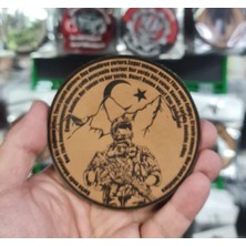 Seyhan Askeri Malzeme Komando Andı Korku Nedir Bilmeyiz  -Yuvarlak  Deri Peç - Arma - Leather Patch