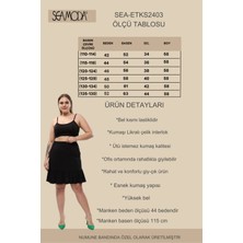 Sea Moda Büyük Beden Beli Lastikli Fırfırlı Likralı Konfor Siyah Etek