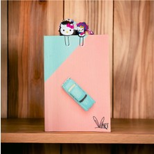 Birikiyedi Hello Kitty Kitap Ayracı / Ataç 2'li Set (Defter Görsel Amaçlı Kullanılmıştır.)