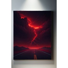 SuAla Modern Temalı, Kızıl Gök Yarığı Kanvas TABLO-185